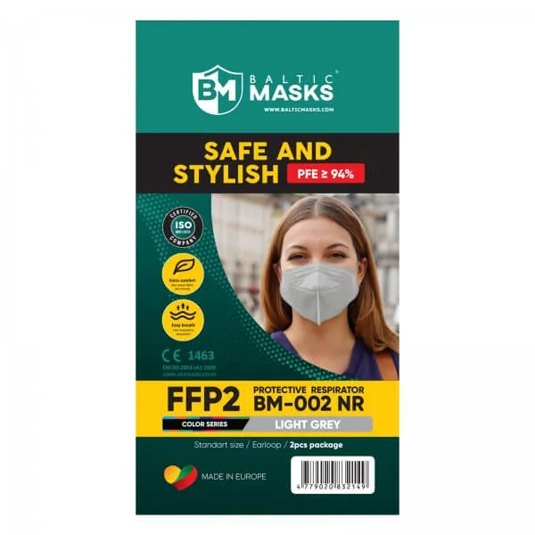 FFP2 respiratorius BM-002 (2 vnt.) · šviesiai pilka