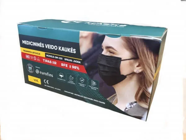 Medizinische Gesichtsmasken BM-220BK (50 Stk.) · schwarz